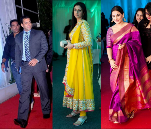 Salman Khan, Tabu and Vidya Balan at Esha Deol and Bharat Takhtani’s reception (Facebook) Salman Khan, Tabu and Vidya Balan at Esha Deol and Bharat Takhtani’s reception (Facebook)