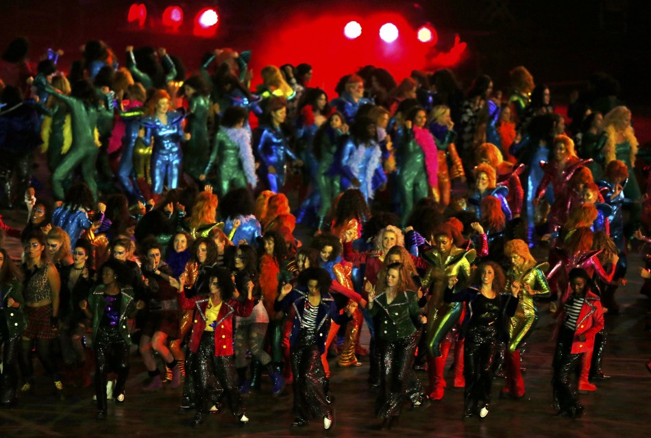 Performers take part in the opening ceremony of the London 2012 Olympic Games. London 2012 Olympic