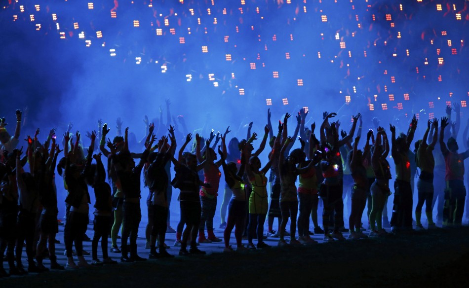 Performers take part in the opening ceremony of the London 2012 Olympic Games. London 2012 Olympic