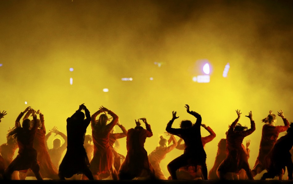 Performers take part in the opening ceremony of the London 2012 Olympic Games. London 2012 Olympic