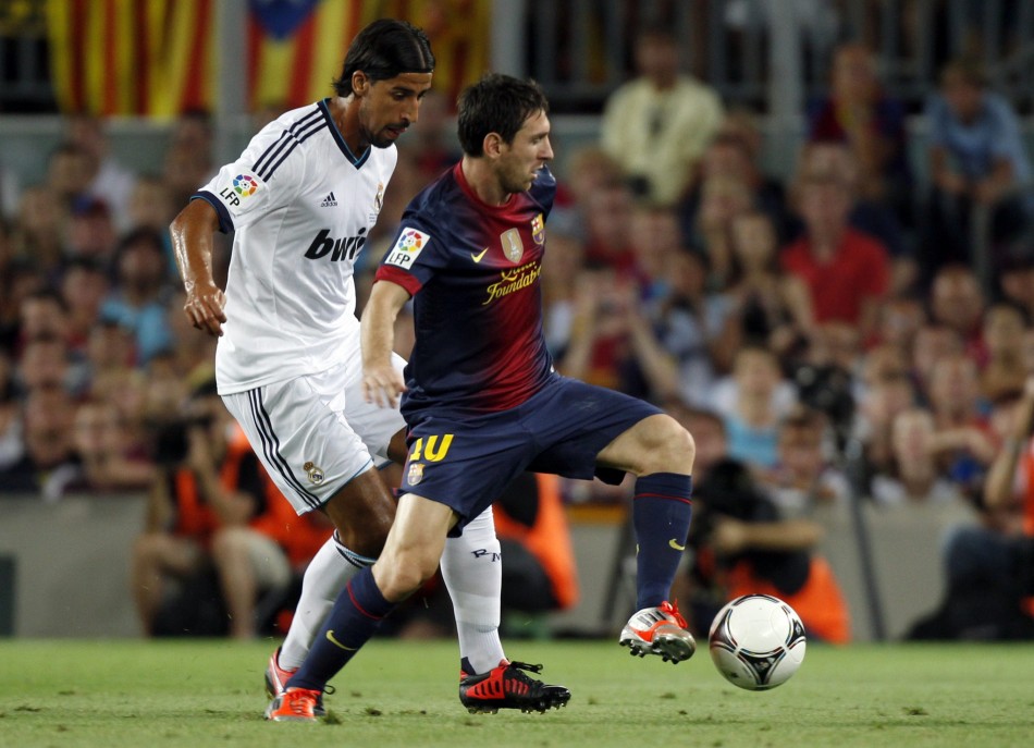 Barcelona's Messi scored on a penalty kick in the 70th minute of Barcelona's 3-2 victory over Real Madrid in the first leg of the SuperCopa. Lionel Messi
