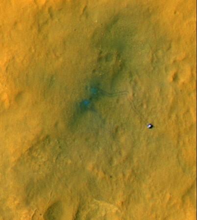 Curiosity tire tracks on Mars