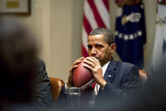 President Barack Obama listens to comments during a briefing with advisors in the Roosevelt Room, May 4, 2009. Barack Obama