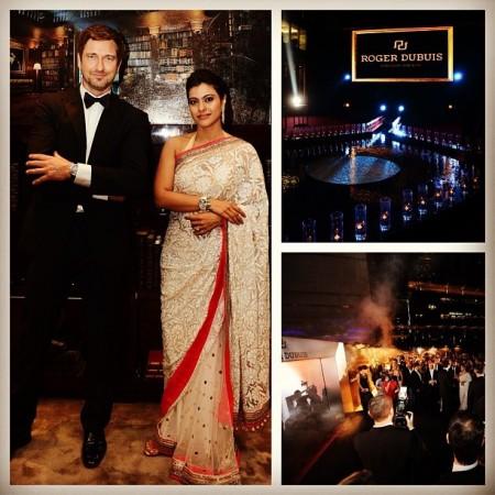 Kajol and Gerard Butler at an event in Dubai (Facebook/Roger Dubuis) Kajol and Gerard Butler