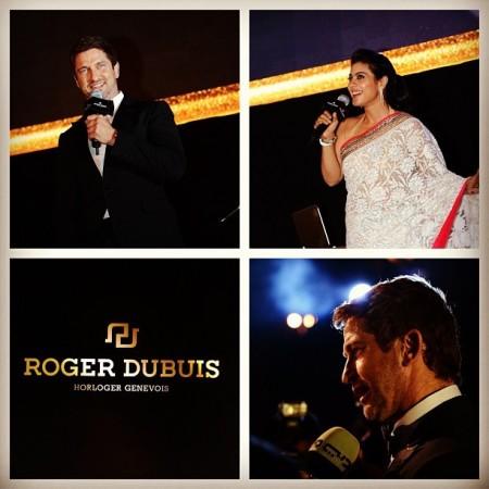 Kajol and Gerard Butler at an event in Dubai (Facebook/Roger Dubuis) Kajol and Gerard Butler