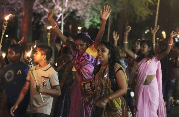 Surinamese Hindus participate in an annual procession in celebration of Diwali at the Independence Square in Paramaribo. Diwali Celebrations