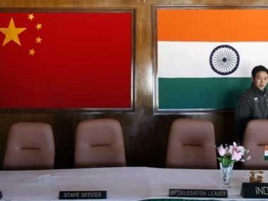 India and China flags India and China flags