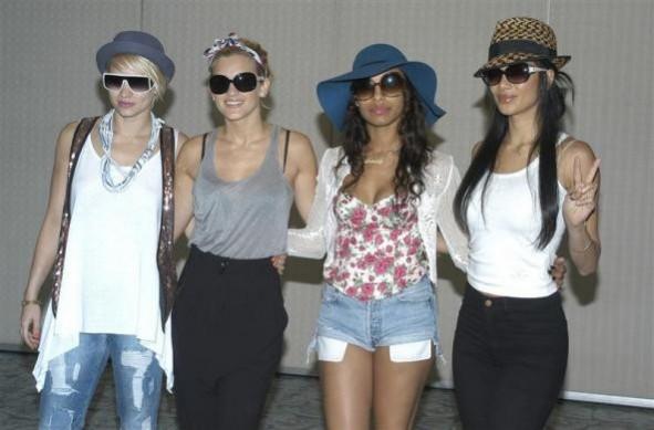 The Pussycat Dolls upon arrival at the Ninoy Aquino International airport in Manila, June 8, 2009. Pussycat Dolls