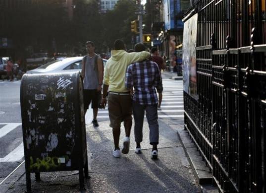 Members of the group Sexy with A Goal (SWAG) walk together in New York City World AIDS Day