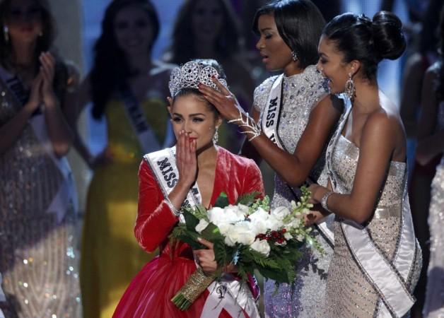 Miss USA Olivia Culpo reacts after being crowned during the Miss Universe pageant in Las Vegas. Miss Universe 2012