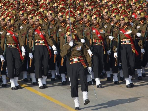 Indian soldiers march during the Republic Day parade in New Delhi (Reuters)