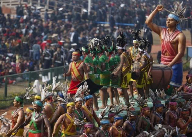 Indian artists perform as they take part in full dress rehearsal for the Republic Day parade in New Delhi on Jan 23.