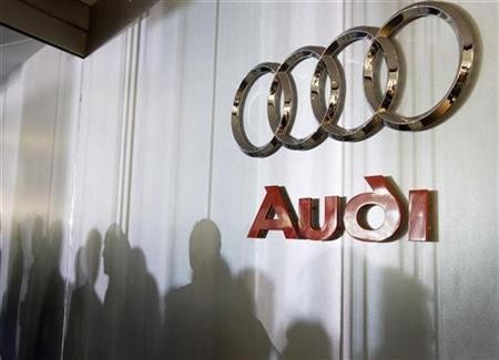Audi logo sign is seen inside the lobby at the U.S. headquarters building of the Volkswagen Group of America in Herndon, Virginia, September 18, 2008.