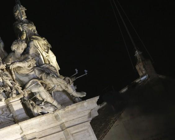 Black smoke rises from the chimney on the roof of the Sistine Chapel, indicating that no decision has been made after the first day of voting for the election of a new pope, in the Vatican City Black smoke