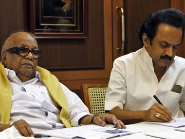 M Karunanidhi and MK Stalin