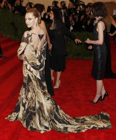 Actress Amanda Seyfried arrive at the Metropolitan Museum of Art Costume Institute Benefit celebrating the opening of Amanda Seyfried