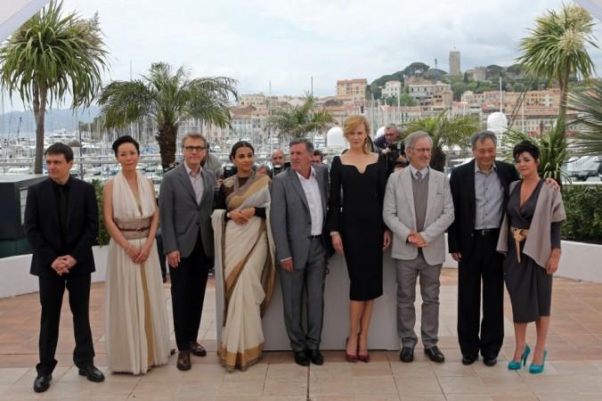 Jury members of the 66th Cannes Film Festival (L-R) directors Cristian Mungiu and Naomi Kawase, actor Christoph Waltz, actress Vidya Balan, actor-director Daniel Auteuil, actress Nicole Kidman, Jury President Steven Spielberg, directors Ang Lee and Lynne Ramsay (Reuters) Vidya Balan