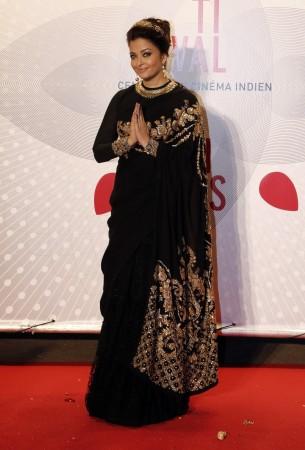 Indian actress Aishwarya Rai poses as she arrives at the evening's gala of the film 