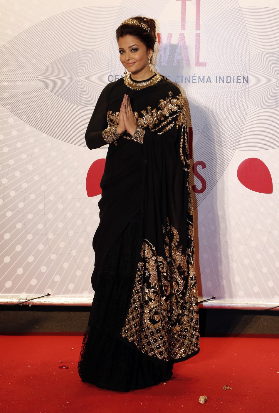 Indian actress Aishwarya Rai poses as she arrives at the evening's gala of the film 