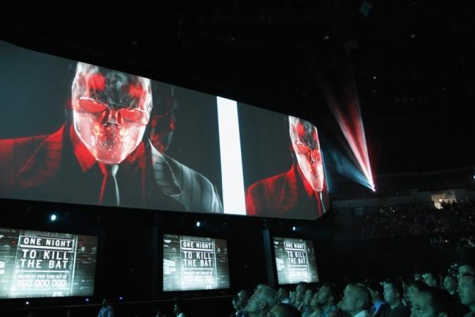 Audience members watch a demonstration at Sony news conference in Los Angeles Sony PS4