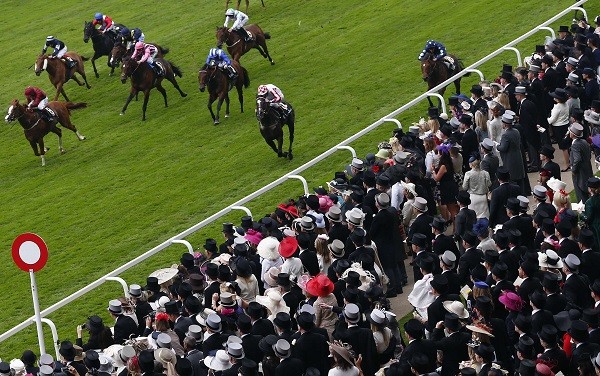 Horses run in the King's Stand Stakes during the first day of the Royal Ascot horse racing festival at Ascot.