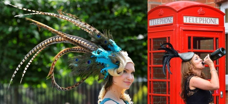 Racegoers wear an equine-themed hat Stylish Hats