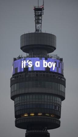 British Telecom tower displays Royal Baby