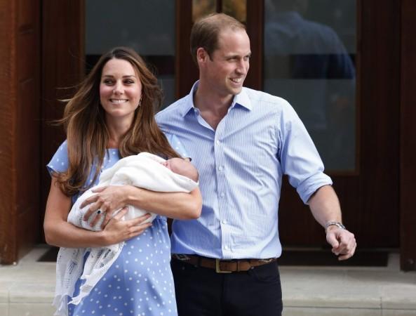 Britain's Prince William and his wife Catherine, Duchess of Cambridge appear with their baby son outside the Lindo Wing of St Mary's Hospital, in central London Royal Baby
