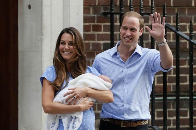 Britain's Prince William and his wife Catherine, Duchess of Cambridge appear with their baby son outside the Lindo Wing of St Mary's Hospital, in central London Royal Baby