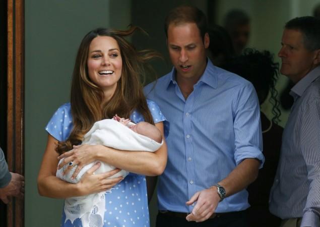 Britain's Prince William and his wife Catherine, Duchess of Cambridge appear with their baby son outside the Lindo Wing of St Mary's Hospital, in central London Royal Baby
