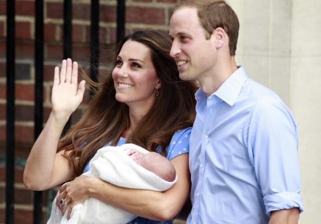Britain's Prince William and his wife Catherine, Duchess of Cambridge appear with their baby son outside the Lindo Wing of St Mary's Hospital, in central London Royal Baby
