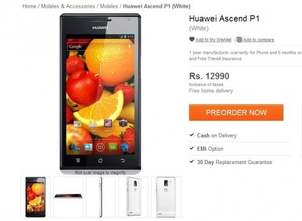 Huawei Ascend P1 Now Up For Pre-Order In India For ₹ 12,990
