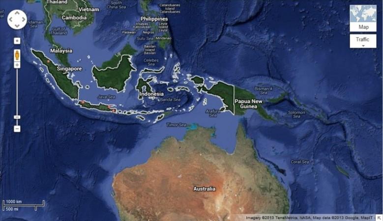 A map showing Indonesia where a 6.2 magnitude earthquake hit the country on Wednesday 10 September 2014.