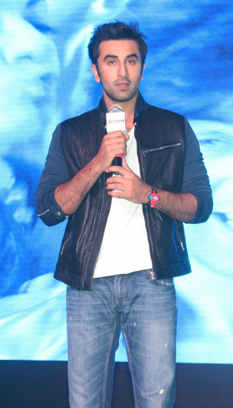 Ranbir with his spiderman watch at the event (Varinder Chawla)