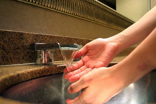 washing hands