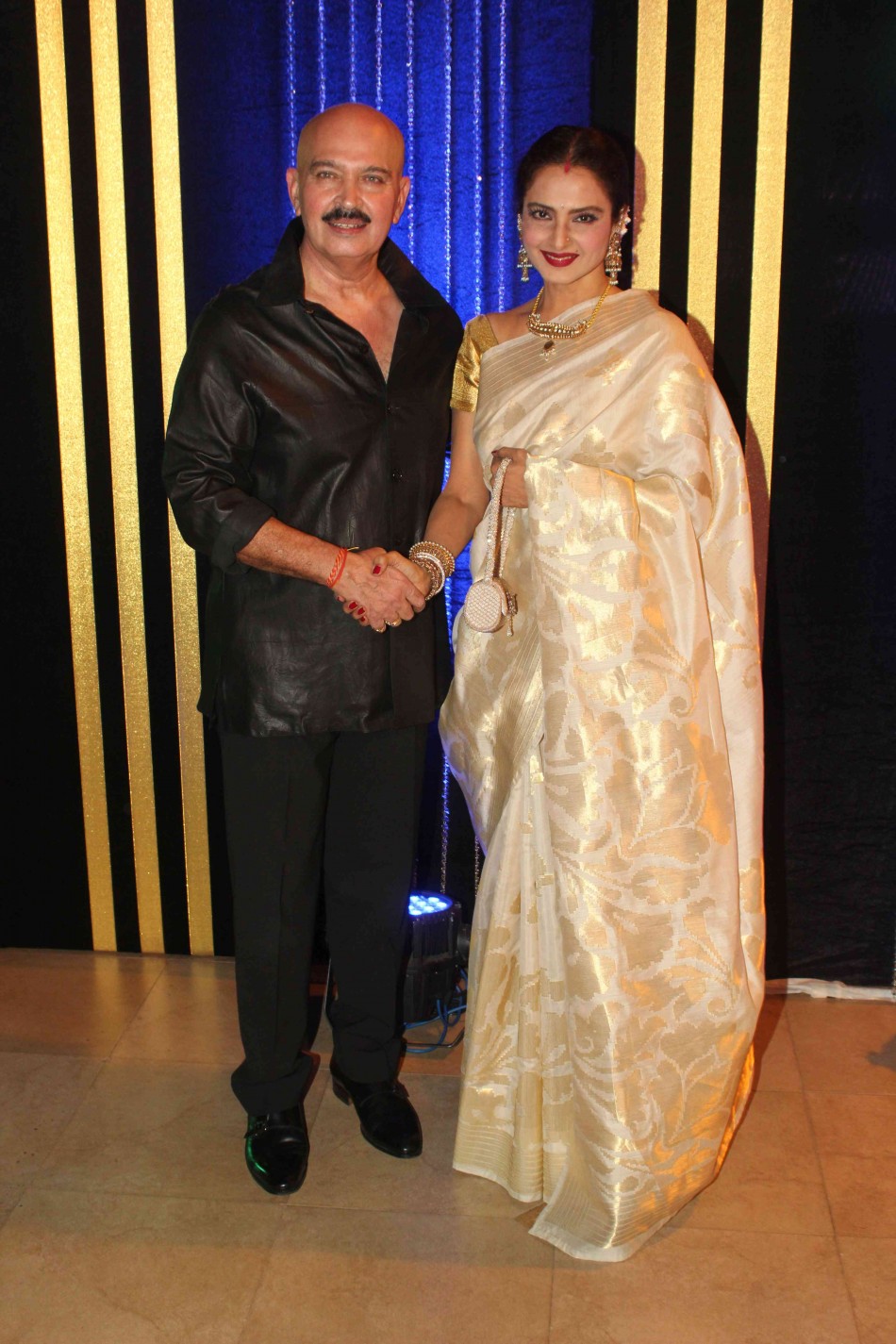 Rekha along with Rakesh Roshan Rakesh Roshan Birthday Party