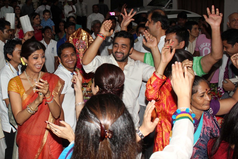 Shilpa Shetty during Ganpati Visarjan Shilpa Shetty
