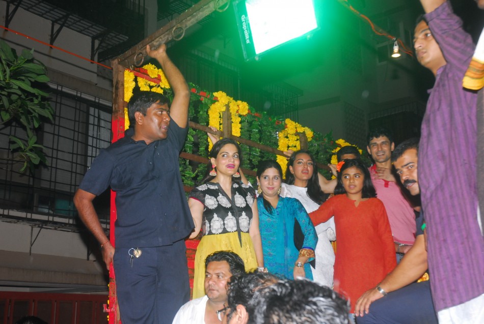 Khan family during Ganpati Visarjan Ganpati Visarjan