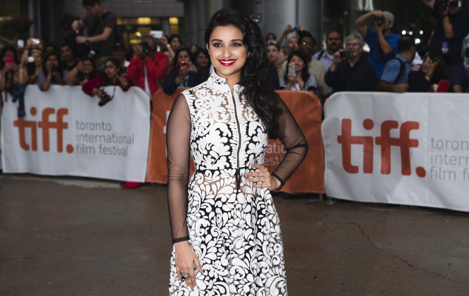 Indian actress Chopra arrives for the screening of Parineeti Chopra