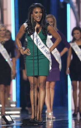 Miss America 2014 contestant, Miss New York Nina Davuluri competes in a preliminary round during the Miss America Pageant in Atlantic City Nina Davuluri