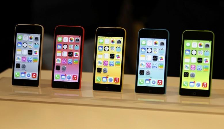 The five colors of the new iPhone 5C are seen after Apple Inc's media event in Cupertino iPhone 5C