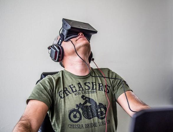 Image of a User Trying the Oculus Rift Oculus Rift
