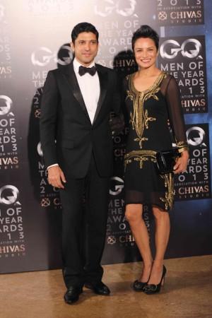 Farhan Akhtar and Adhuna. Farhan Akhtar