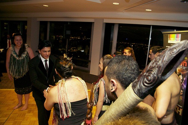 Shah Rukh Khan Being Warmly Welcomed With a Traditional Maori Greeting by Performance Group in New Zealand Shah Rukh Khan