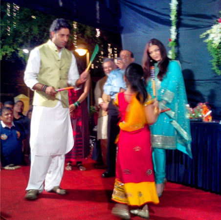Aishwarya Rai, Abhishek Bachchan at Navratri celebration Aishwarya Rai, Abhishek Bachchan
