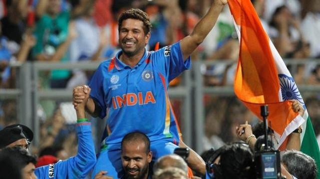 Sachin got his hands on the World Cup trophy in 2011 Sachin Tendulkar