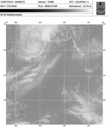 Latest Satellite image of Cyclone Phailin Latest Satellite image of Cyclone Phailin