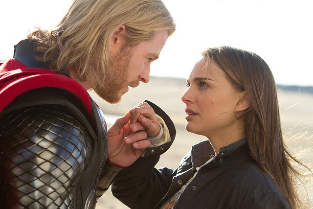 Natalie Portman and Chris Hemsworth in Thor
