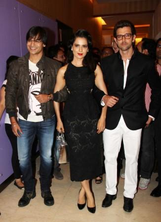 Vivek Oberoi, Kangna Ranaut and Hrithik Roshan Vivek Oberoi, Kangna Ranaut, Hrithik Roshan
