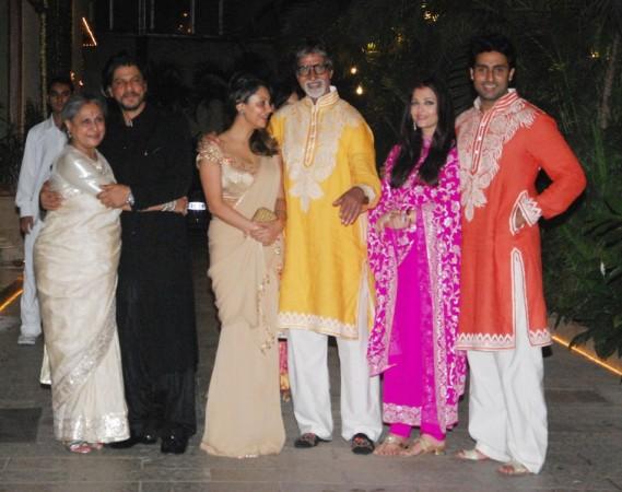Shah Rukh and Gauri with Bachchan Family at the Diwali Bash (Varinder Chawla)